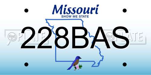 228BAS Missouri License Plate