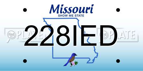 228IED Missouri License Plate