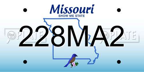 228MA2 Missouri License Plate