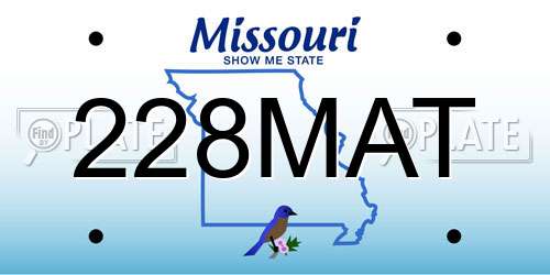 228MAT Missouri License Plate