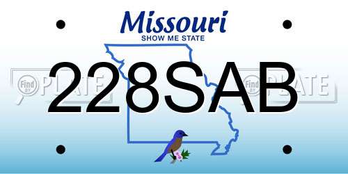 228SAB Missouri License Plate