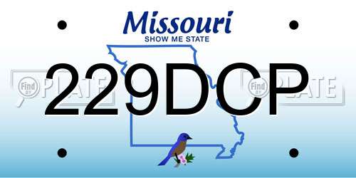 229DCP Missouri License Plate