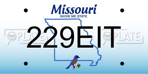 229EIT Missouri License Plate