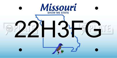22H3FG Missouri License Plate