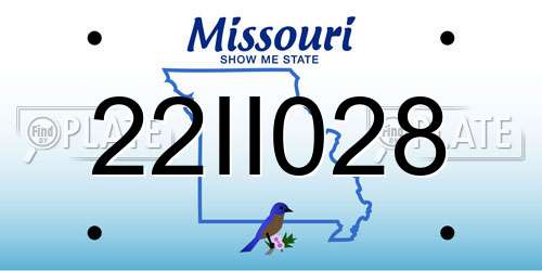 22II028 Missouri License Plate