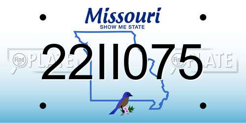 22II075 Missouri License Plate