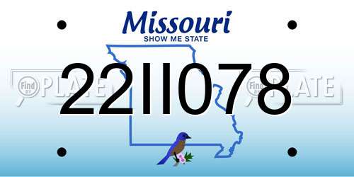 22II078 Missouri License Plate