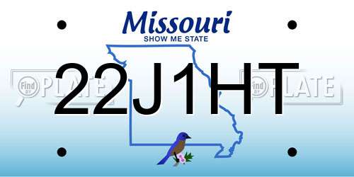 22J1HT Missouri License Plate