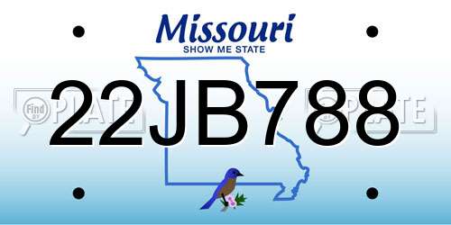 22JB788 Missouri License Plate