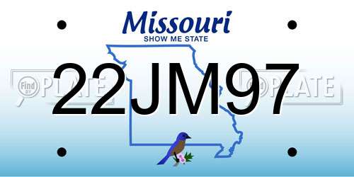 22JM97 Missouri License Plate