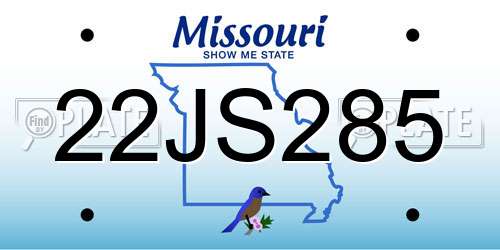 22JS285 Missouri License Plate