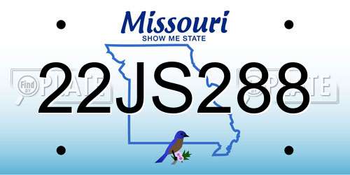 22JS288 Missouri License Plate