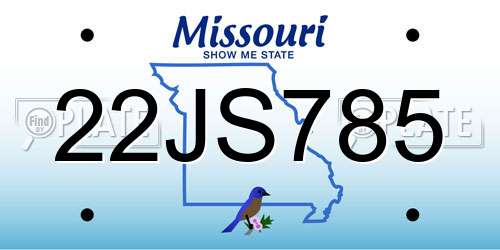 22JS785 Missouri License Plate