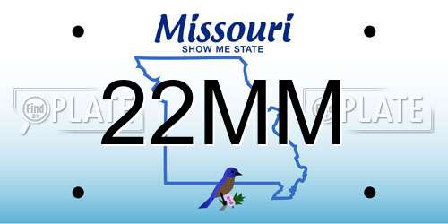 22MM Missouri License Plate