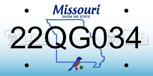 22QG034 Missouri License Plate
