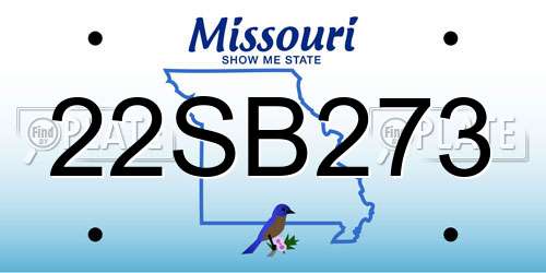 22SB273 Missouri License Plate