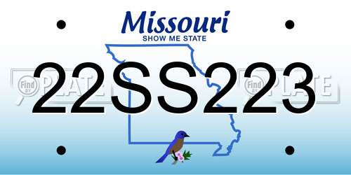 22SS223 Missouri License Plate