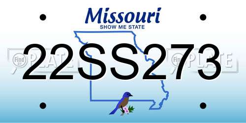 22SS273 Missouri License Plate