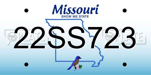 22SS723 Missouri License Plate