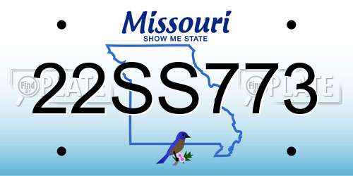 22SS773 Missouri License Plate