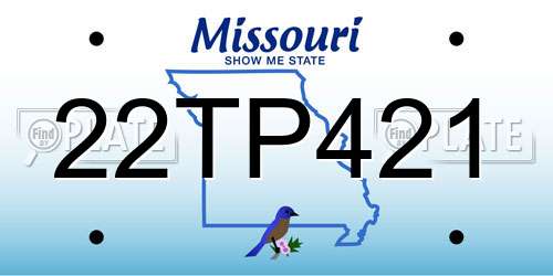 22TP421 Missouri License Plate