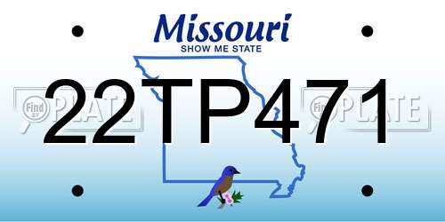 22TP471 Missouri License Plate
