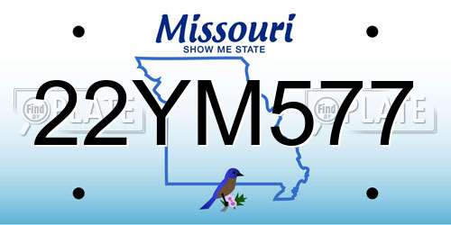 22YM577 Missouri License Plate