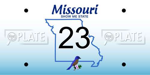 23 Missouri License Plate