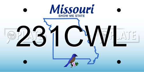 231CWL Missouri License Plate