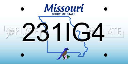231IG4 Missouri License Plate