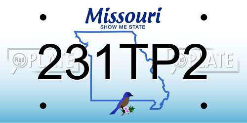 231TP2 Missouri License Plate