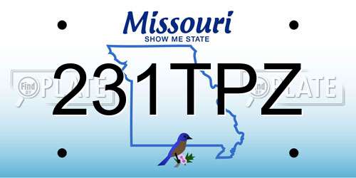 231TPZ Missouri License Plate