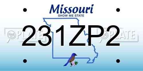 231ZP2 Missouri License Plate