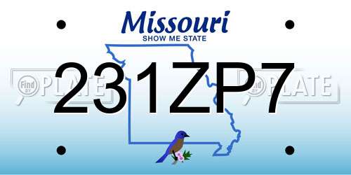 231ZP7 Missouri License Plate