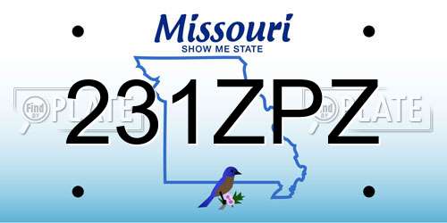 231ZPZ Missouri License Plate