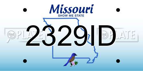 2329ID Missouri License Plate