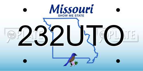 232UTO Missouri License Plate