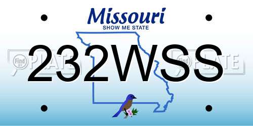 232WSS Missouri License Plate