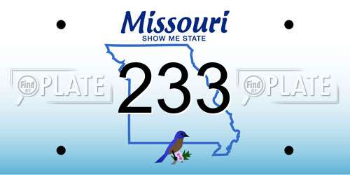 233 Missouri License Plate