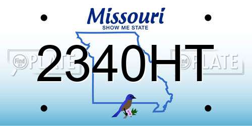 2340HT Missouri License Plate