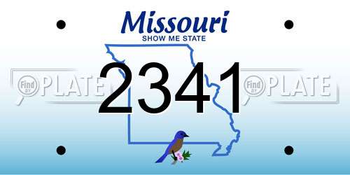 2341 Missouri License Plate