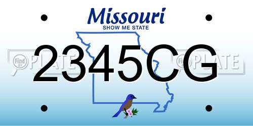 2345CG Missouri License Plate