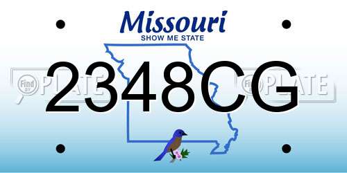 2348CG Missouri License Plate