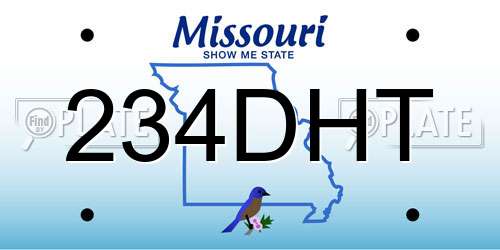 234DHT Missouri License Plate