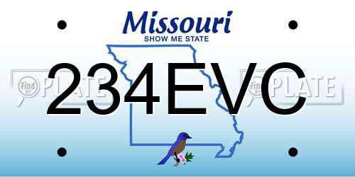 234EVC Missouri License Plate