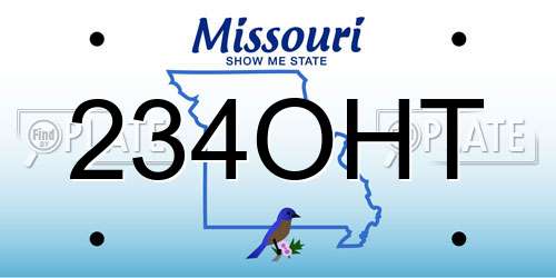 234OHT Missouri License Plate