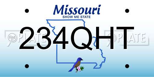 234QHT Missouri License Plate