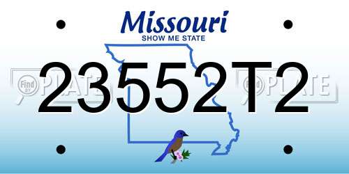 23552T2 Missouri License Plate
