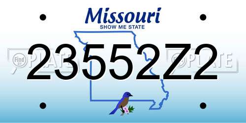 23552Z2 Missouri License Plate