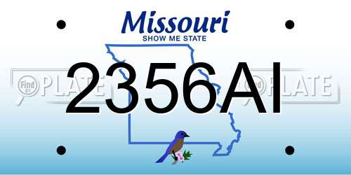 2356AI Missouri License Plate